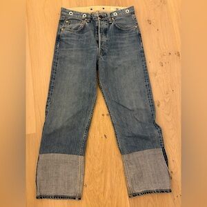 rag & bone Blue Straight Jeans with cuffs